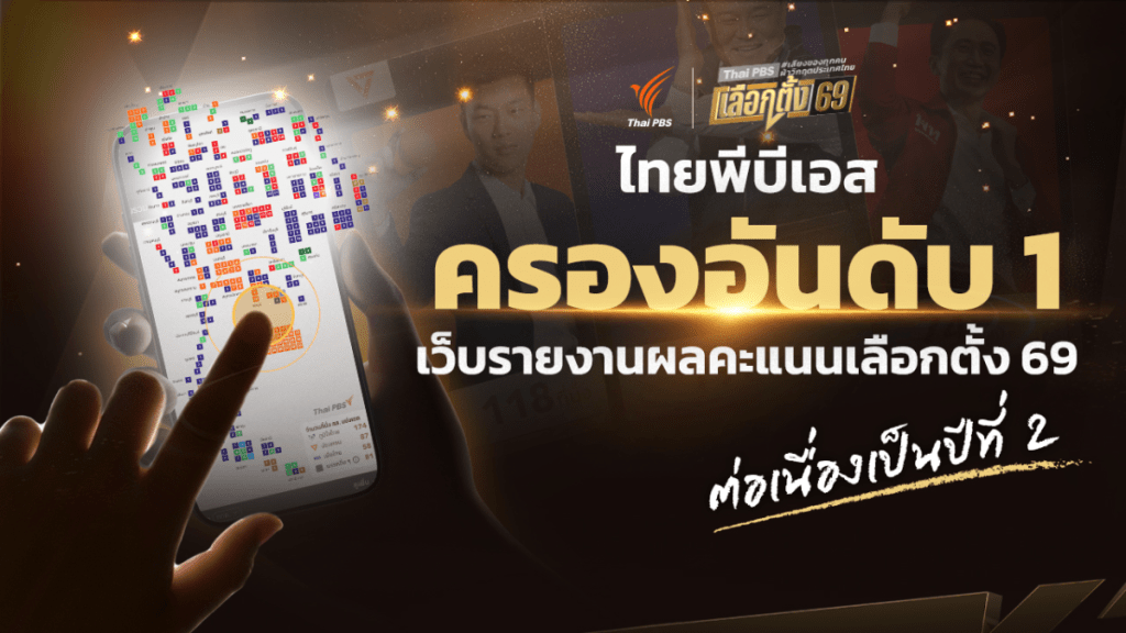 ไทยพีบีเอส ครองอันดับ 1 เว็บรายงานผลคะแนนเลือกตั้ง 69 เป็นปีที่&nbsp;2