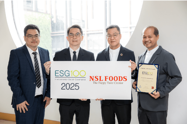 เอ็นเอสแอล ฟู้ดส์ ติดอันดับหลักทรัพย์ ESG100 ปี 2568 ต่อเนื่องเป็นปีที่ 2